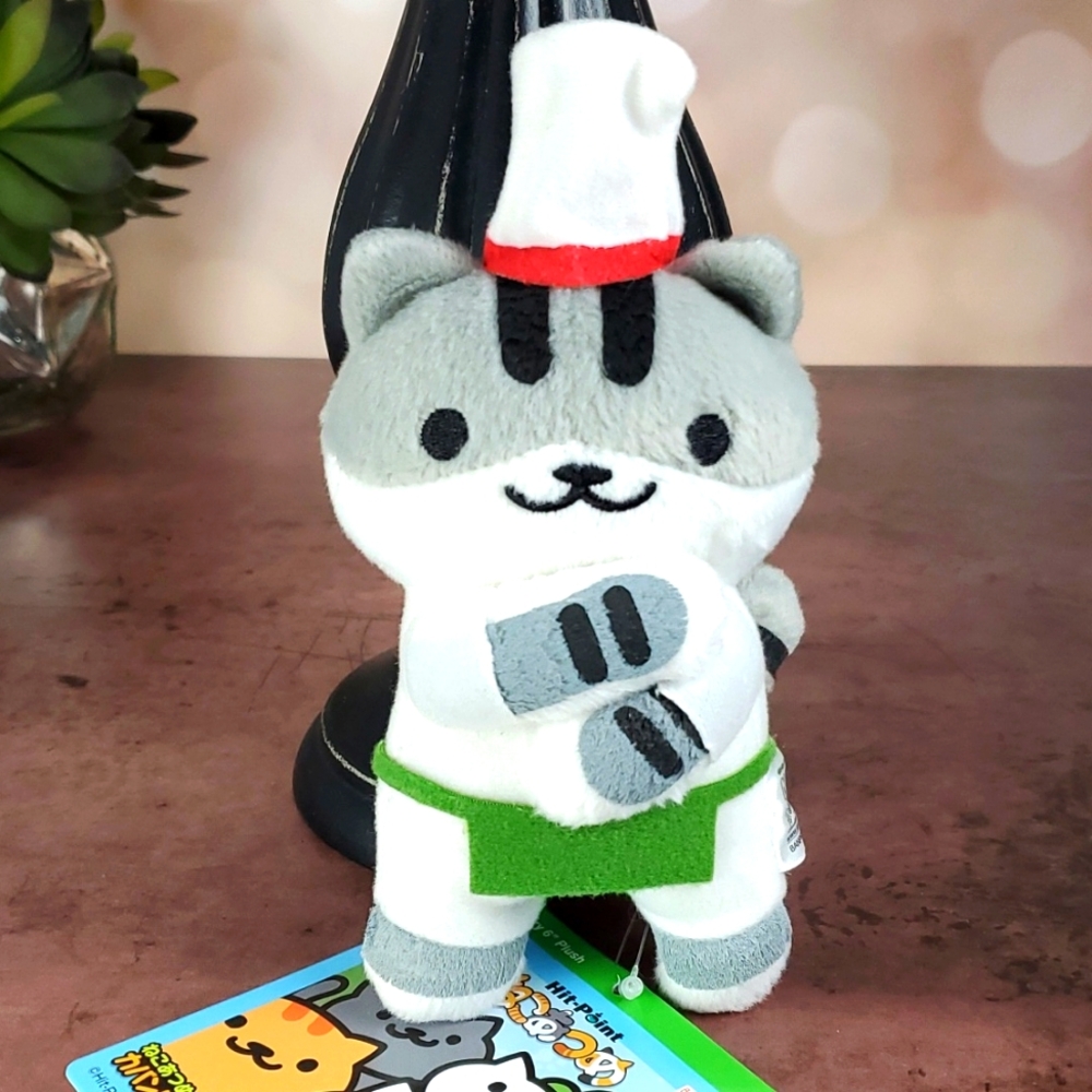 Neko Atsume Kitty Collector Guy Furry Kawaii Kitty Cat Mini Plush Keychain